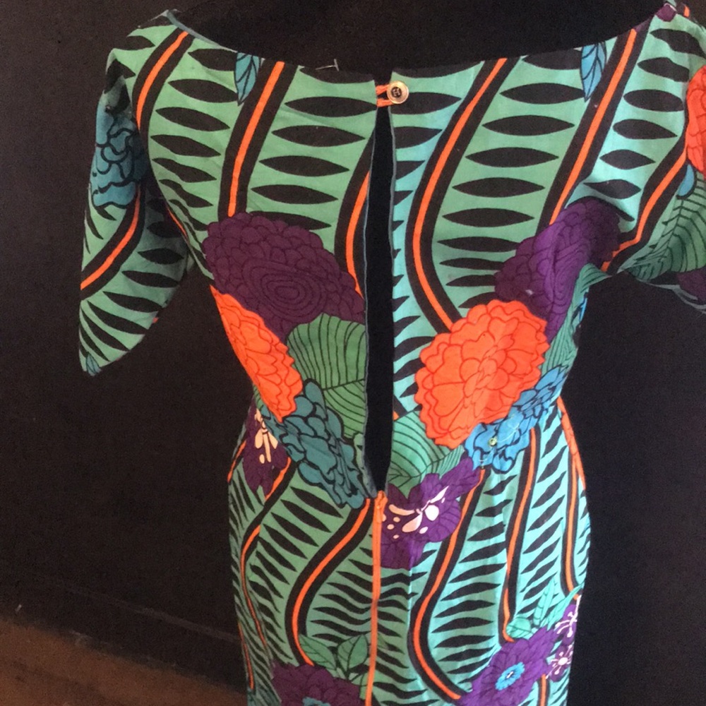 Turquoise African print dress 👗 - Picture 7 of 9